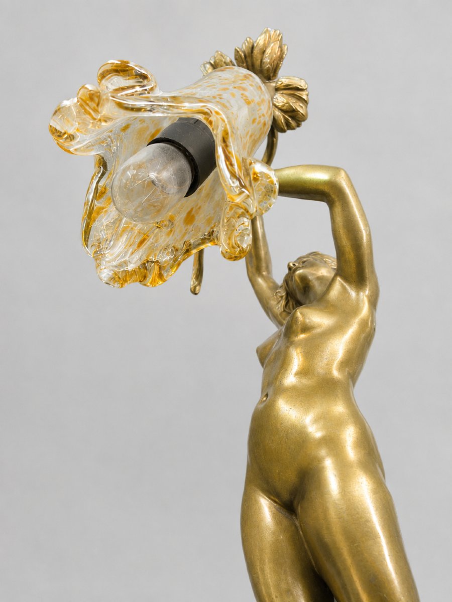 lampe art nouveau en bronze de Margueritte Syamour-photo-1