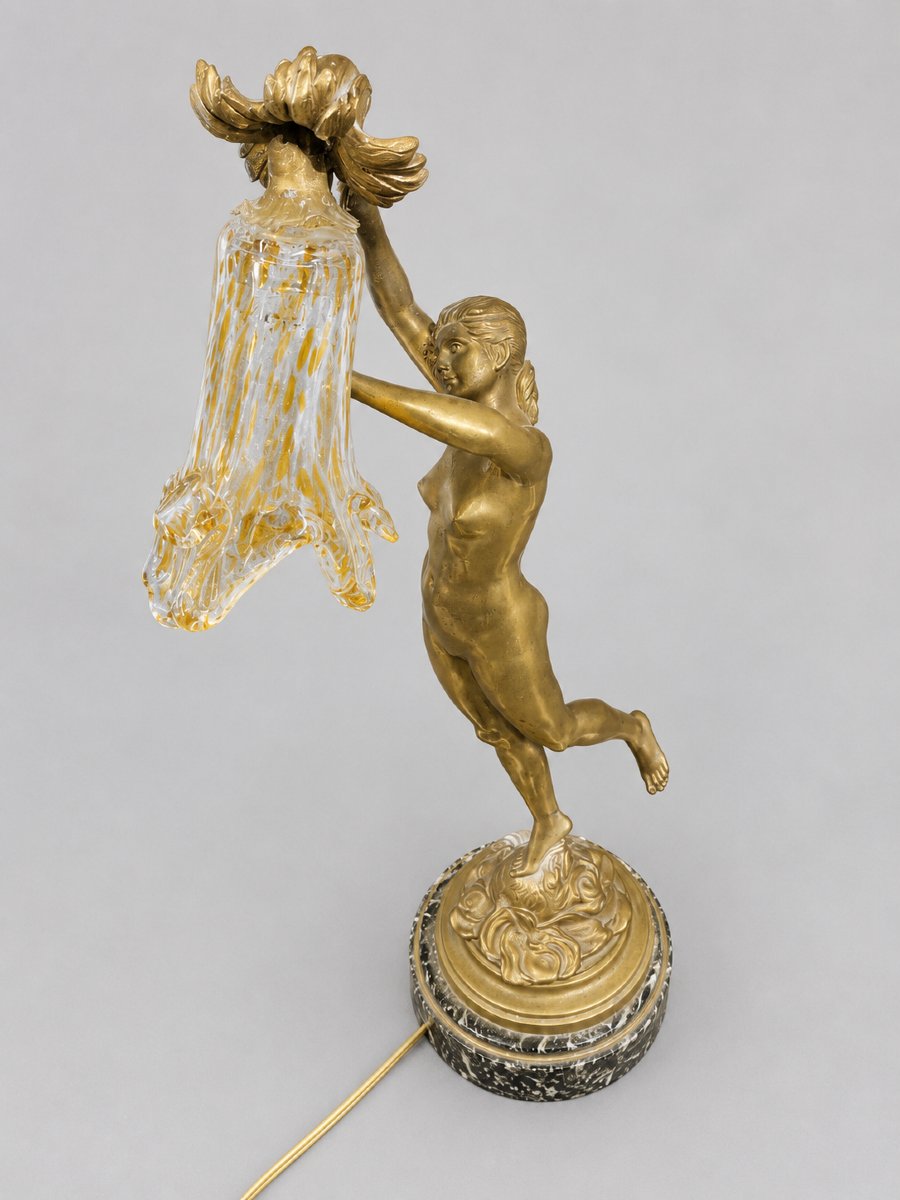 lampe art nouveau en bronze de Margueritte Syamour-photo-2