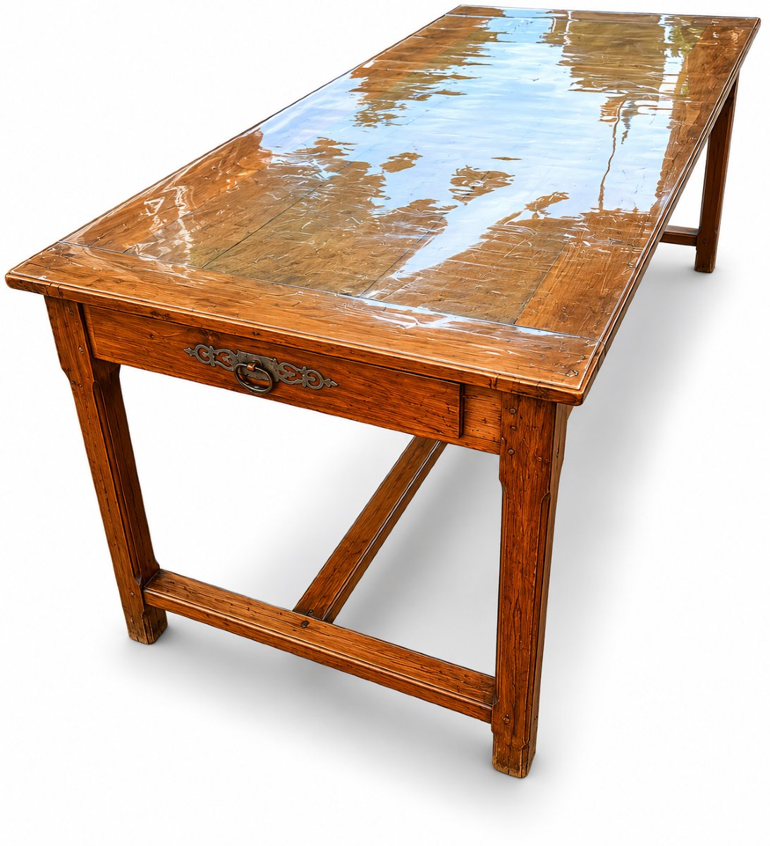 Farm Table In Fruitwood, Antique Work From The 18th Century-photo-2