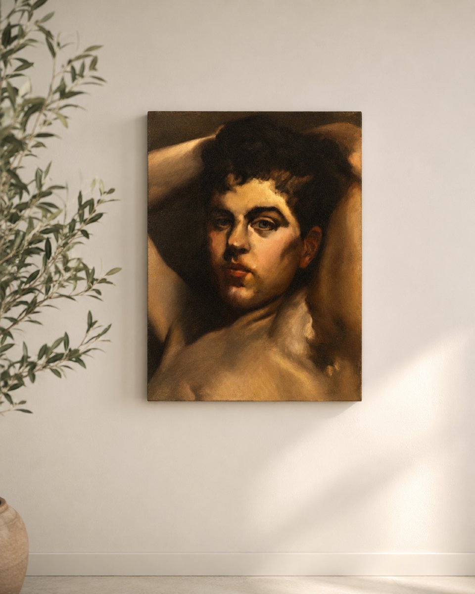 Portrait Of A Young Man - Italian School Of The 19th Century-photo-2