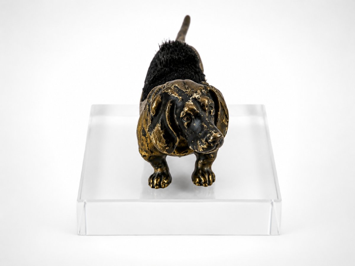 Charming Viennese Bronze Wiper Featuring A Dachshund-photo-2