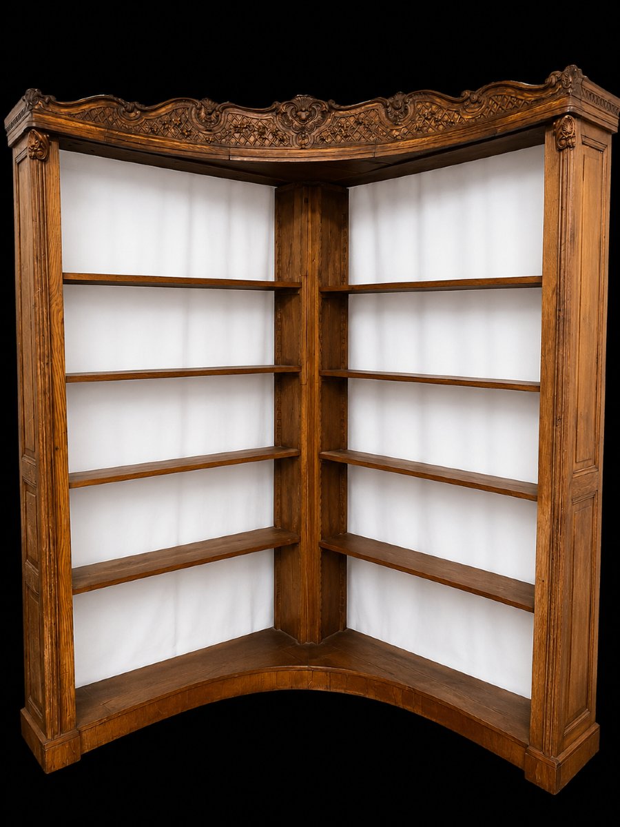 Regency-style Corner Bookcase – 1930s-photo-3