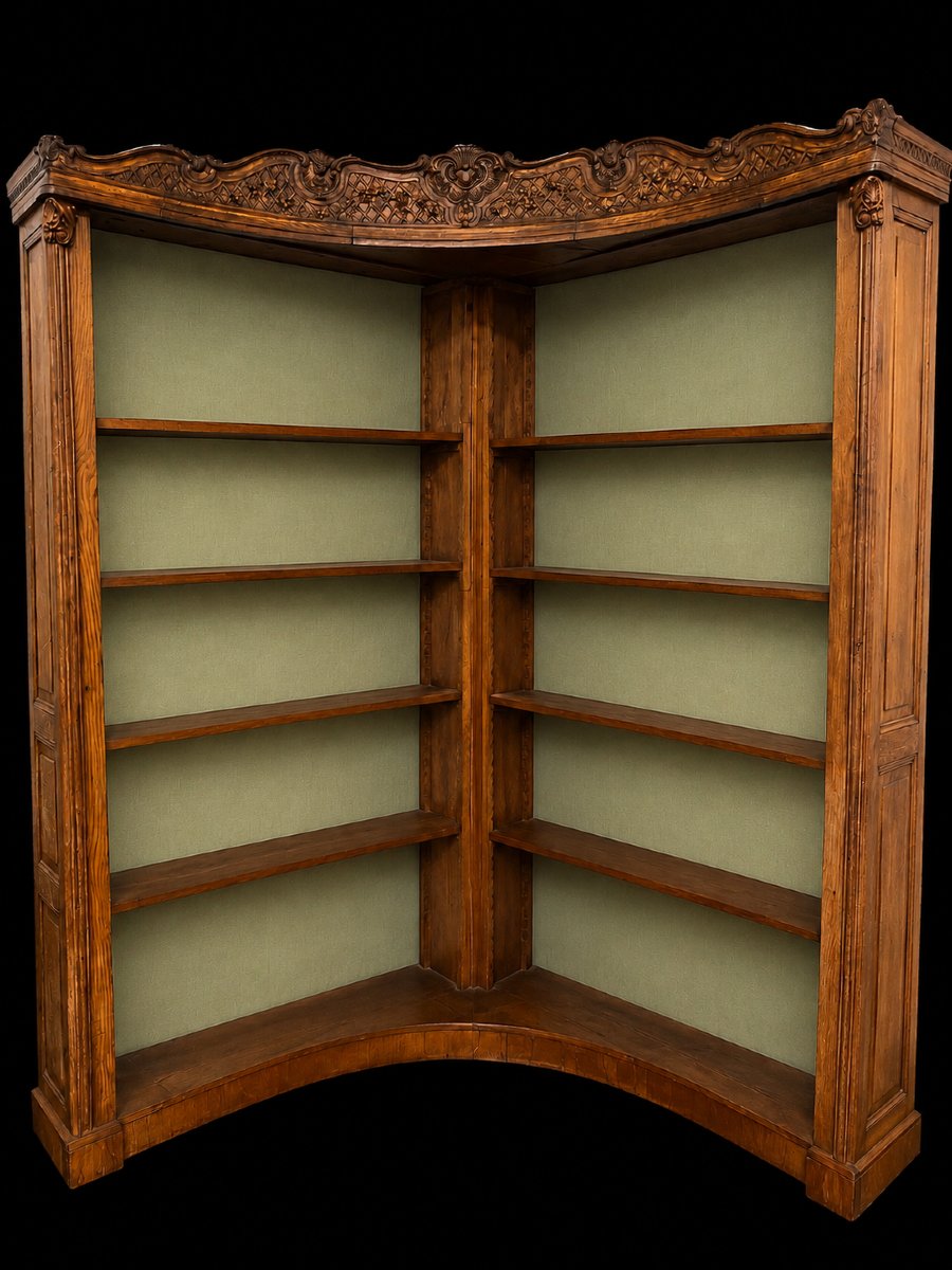 Regency-style Corner Bookcase – 1930s-photo-3