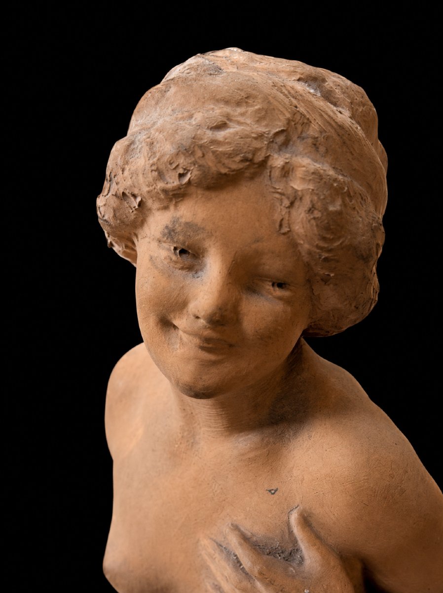 Joé Descomps (1869-1950) – La Malicieuse – Terre cuite-photo-3