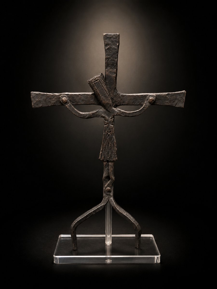 Christ en fer martelé – Dans l’esprit des Artisans de Marolles – Vers 1950-1960-photo-2