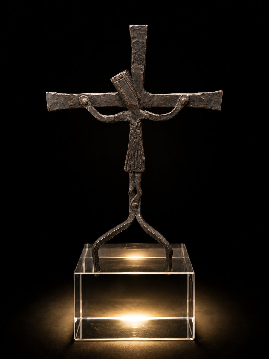 Christ en fer martelé – Dans l’esprit des Artisans de Marolles – Vers 1950-1960