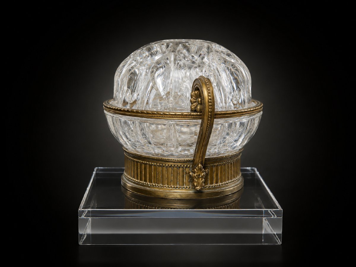 Crystal And Gilded Brass Flower Vase – Napoleon III Period-photo-2
