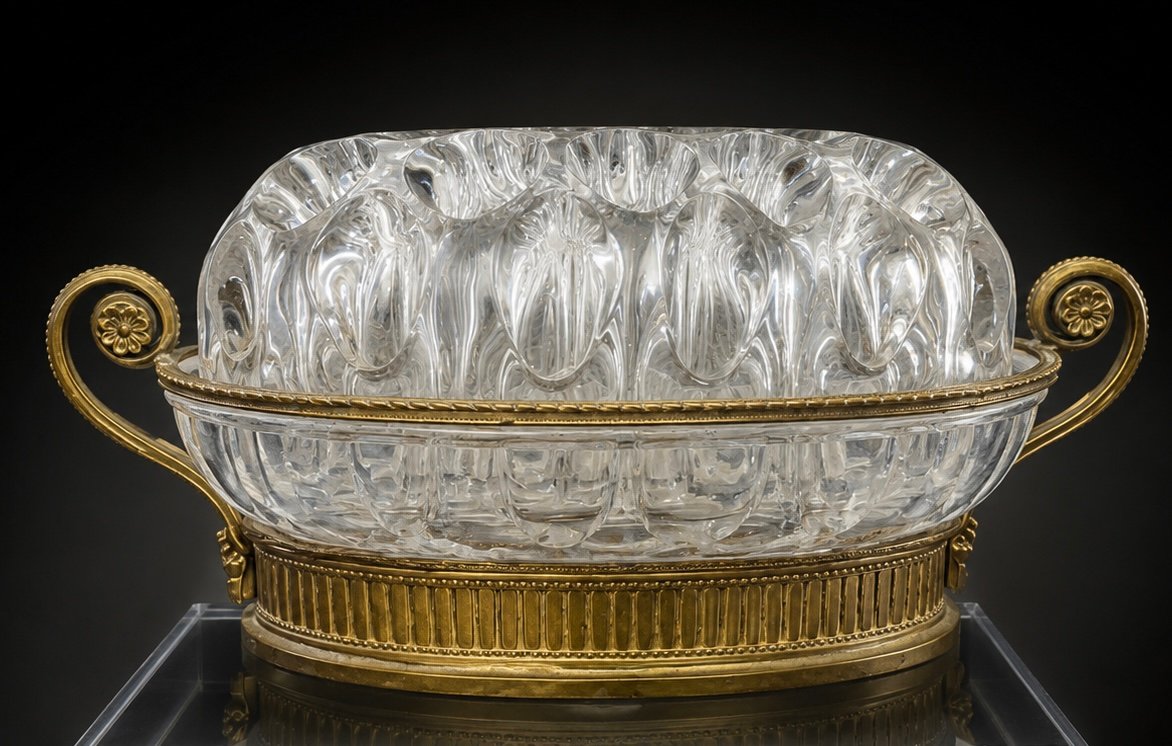 Crystal And Gilded Brass Flower Vase – Napoleon III Period-photo-3