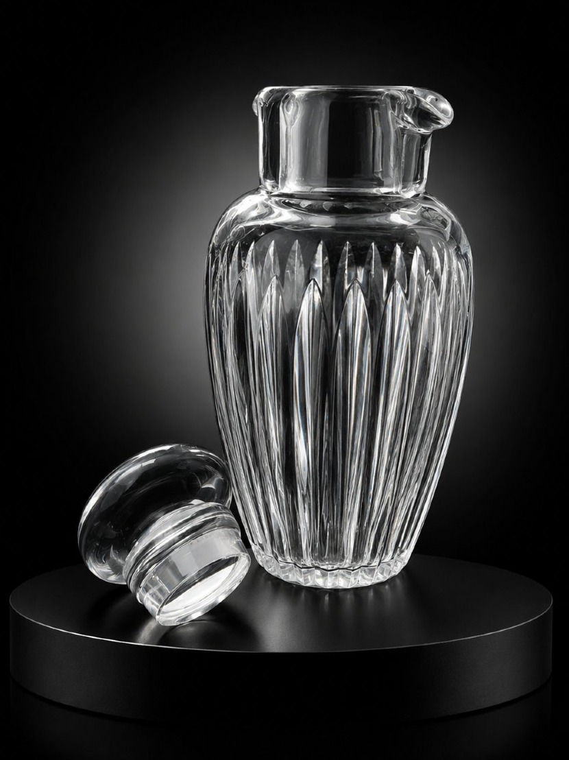 Carafe - Serving Bottle - Cut Crystal Shaker, With Its Original Stopper