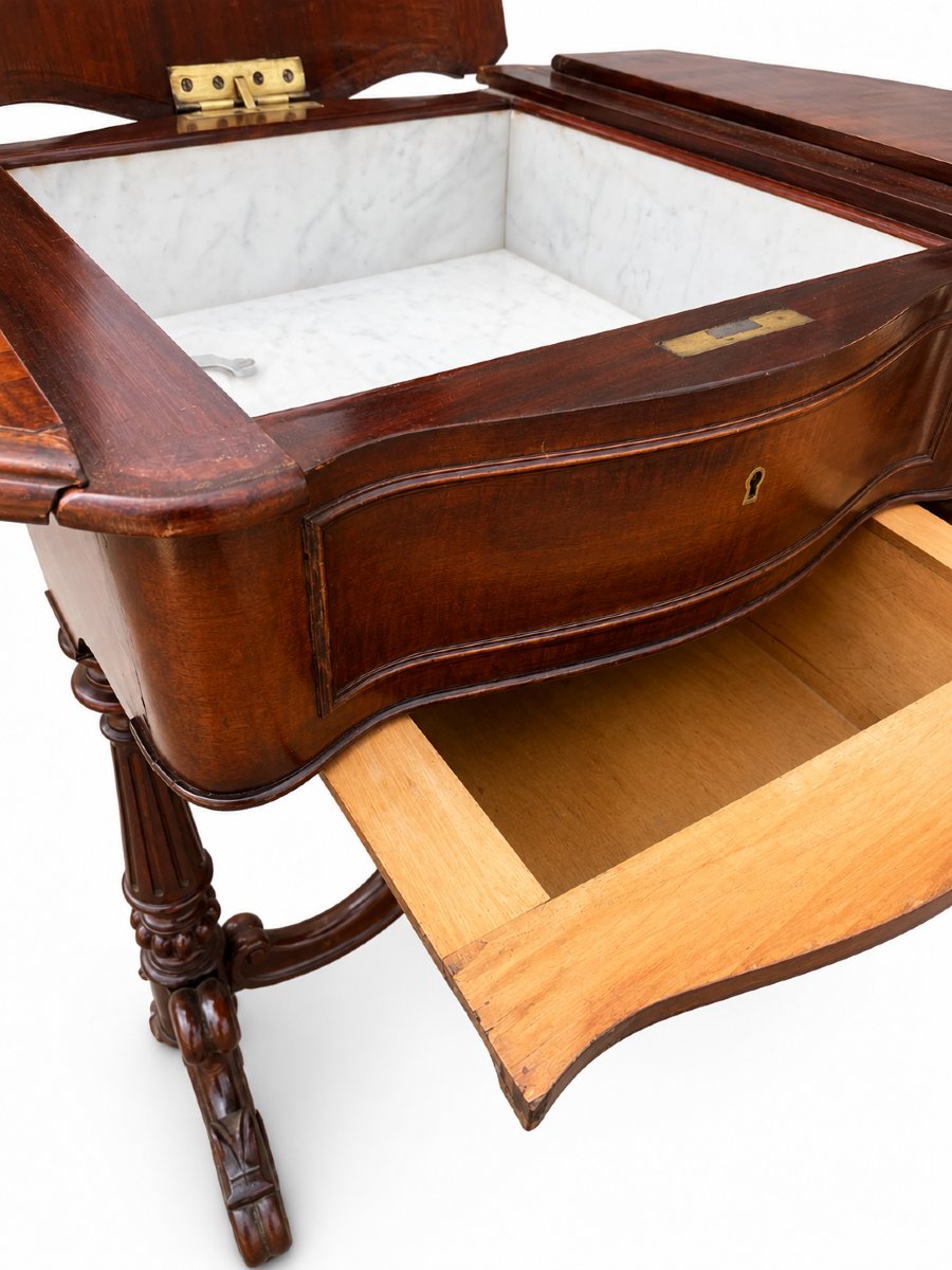 Table à ouvrage d'époque Louis-Philippe en acajou de Cuba  France, vers 1840-photo-3