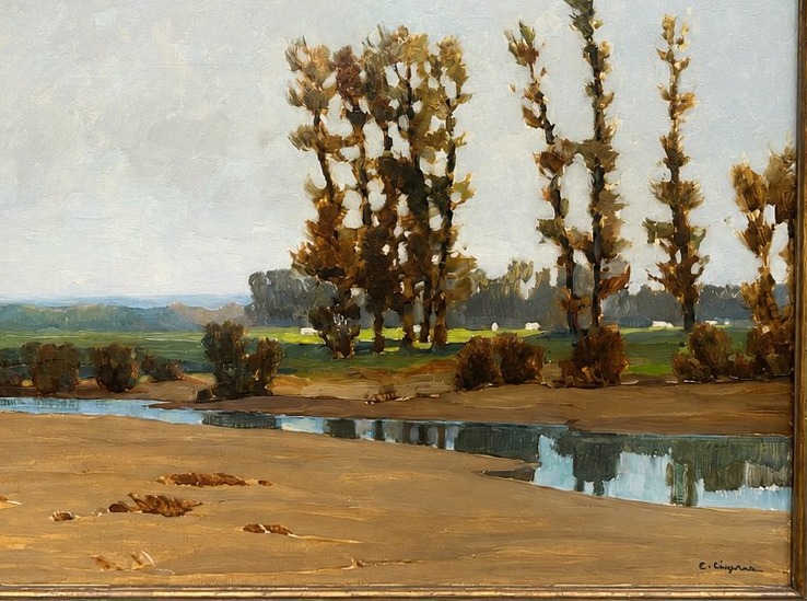 Jean Camille Cipra (1892-1952) – Paysage de rivière-photo-3