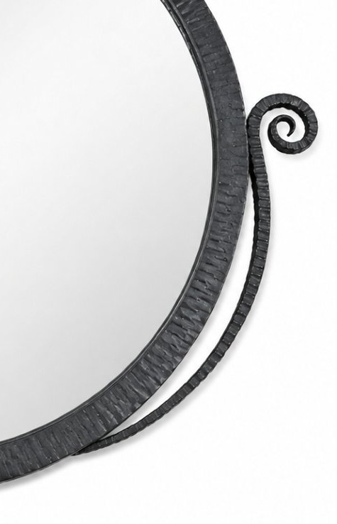 Art Deco Mirror In Hammered Wrought Iron – France, Circa 1925–1930-photo-4
