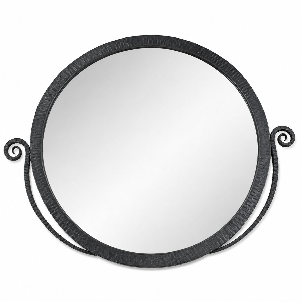 Art Deco Mirror In Hammered Wrought Iron – France, Circa 1925–1930