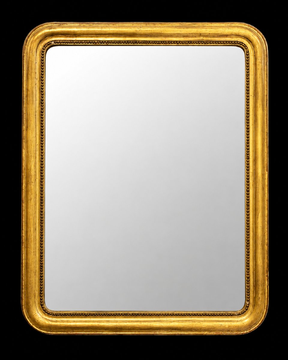 miroir Louis-Philippe en bois doré – Époque milieu XIXᵉ siècle