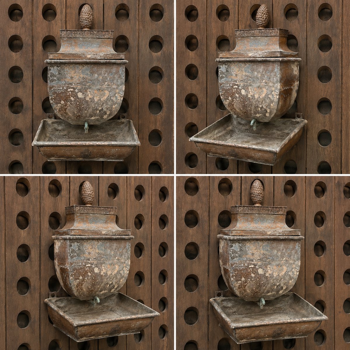 Directoire-period Wall Fountain Made Of Painted Sheet Metal – Late 18th Century-photo-3