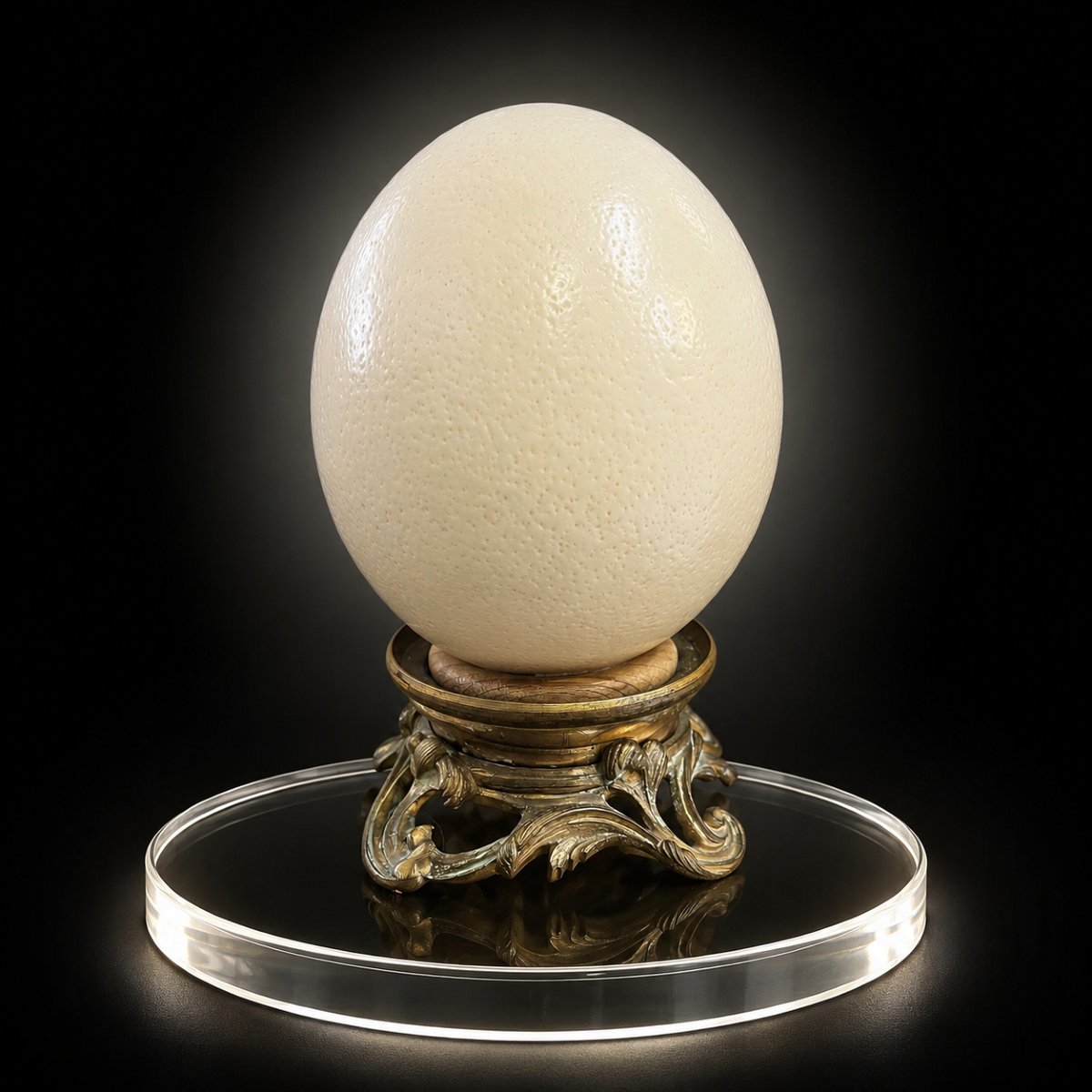 Œuf d'autruche monté sur son socle en bronze doré – Fin du XIXᵉ siècle, début du XXᵉ siècle