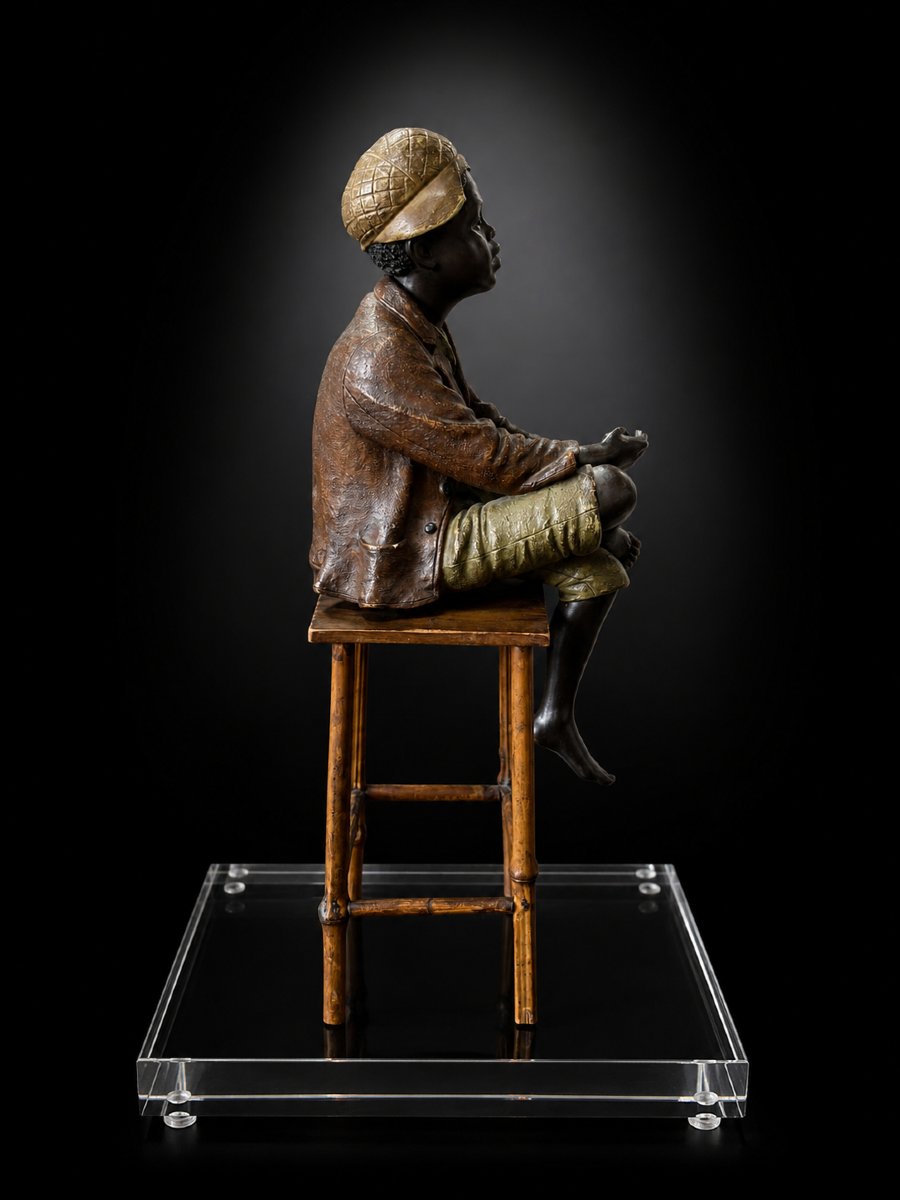Polychrome Terracotta Figurine Depicting An Orientalist Scene – Bernhard Bloch Manufactory, Bohemia, Circa 1900-photo-4