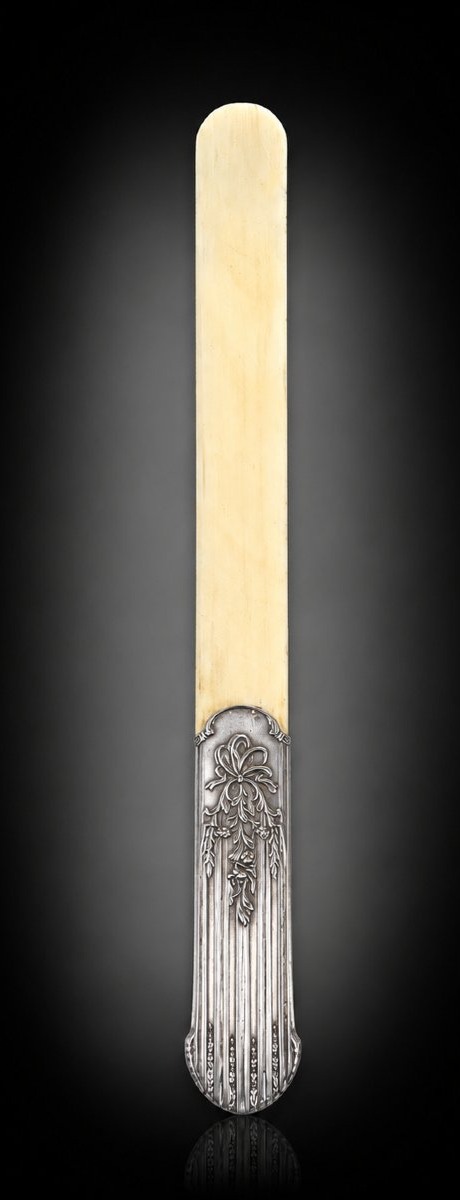 Art Nouveau Letter Opener Made Of Silver-plated Metal And Ivory – Circa 1900-photo-2
