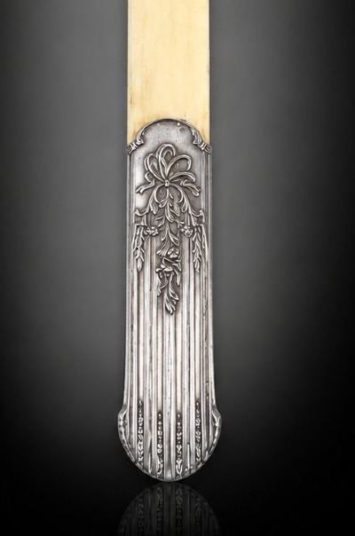 Art Nouveau Letter Opener Made Of Silver-plated Metal And Ivory – Circa 1900-photo-3