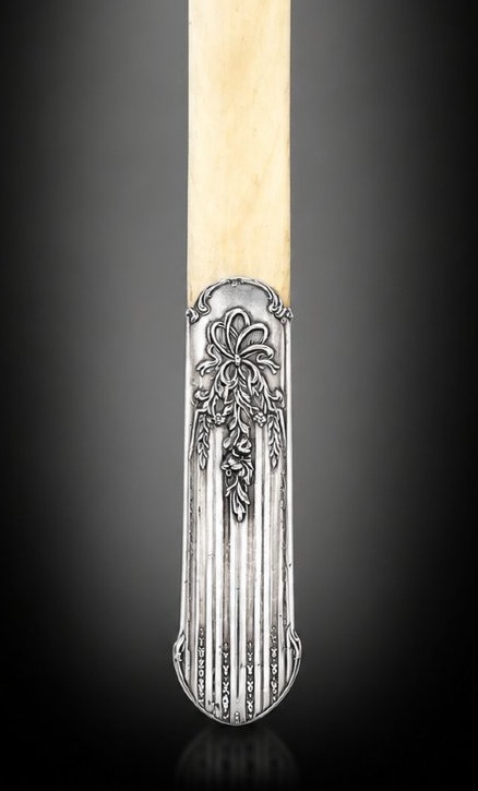 Art Nouveau Letter Opener Made Of Silver-plated Metal And Ivory – Circa 1900-photo-4