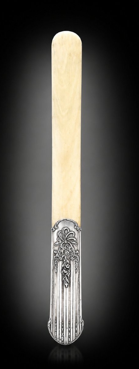 Art Nouveau Letter Opener Made Of Silver-plated Metal And Ivory – Circa 1900