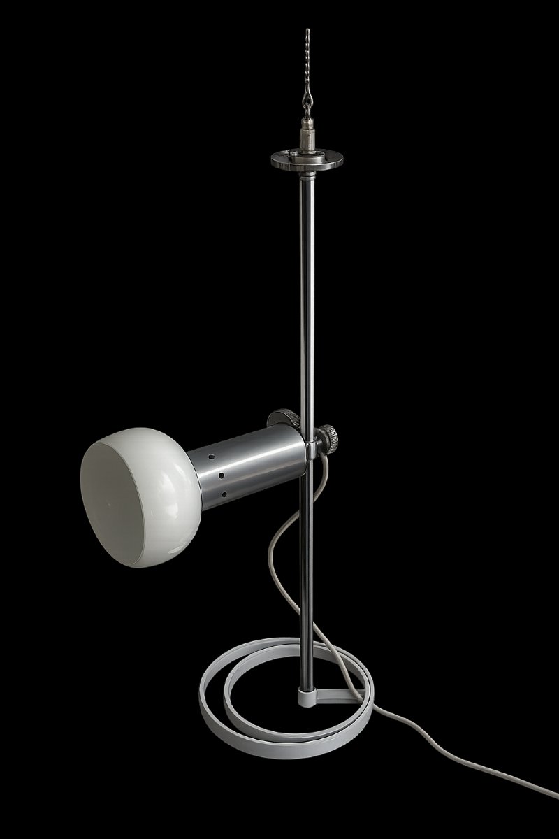 Lampe de bureau moderniste en acier chromé et métal laqué – Allemagne de l'Ouest, vers 1970-photo-4