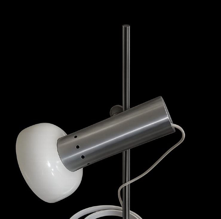 Lampe de bureau moderniste en acier chromé et métal laqué – Allemagne de l'Ouest, vers 1970-photo-2