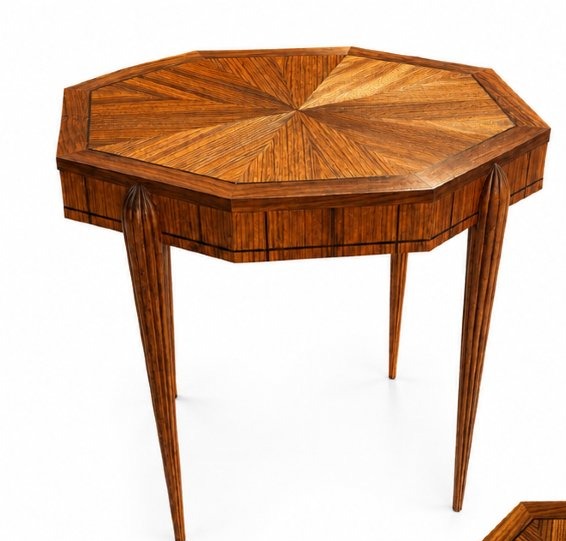 Art Deco Folding Table In Zebrano Veneer – Circa 1925-photo-2