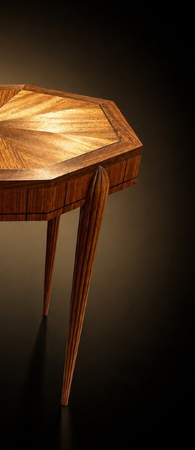 Art Deco Folding Table In Zebrano Veneer – Circa 1925-photo-1
