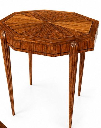 Art Deco Folding Table In Zebrano Veneer – Circa 1925
