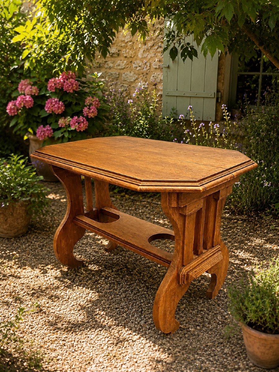 Petite table rustique en chêne –-photo-2