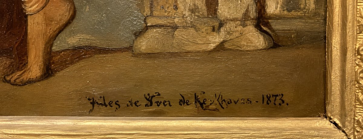 Frédéric Jean-Louis Van de Kerkhove (1862-1873) – Jeune musicienne orientaliste-photo-3