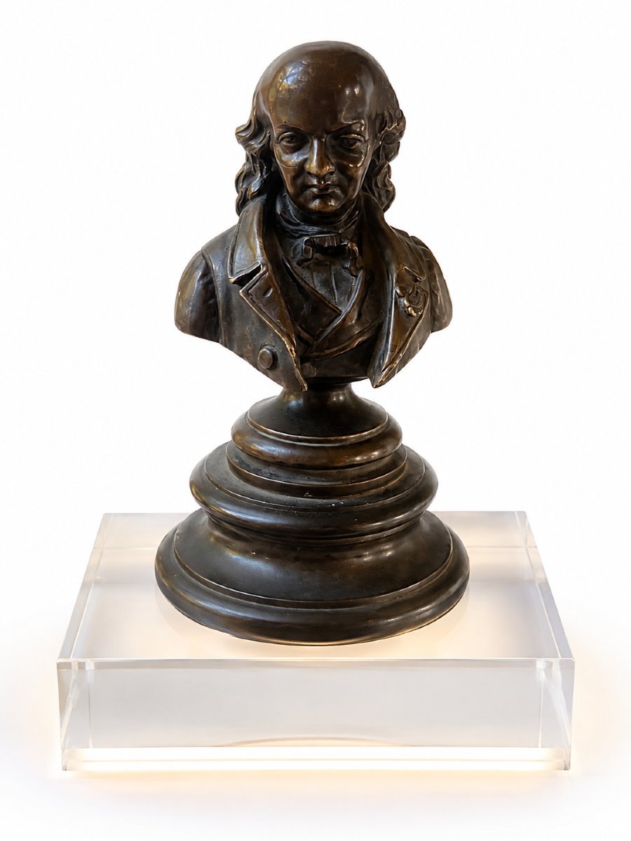 Buste en bronze de Pierre-Jean de Béranger – Fin du XIXᵉ siècle-photo-1
