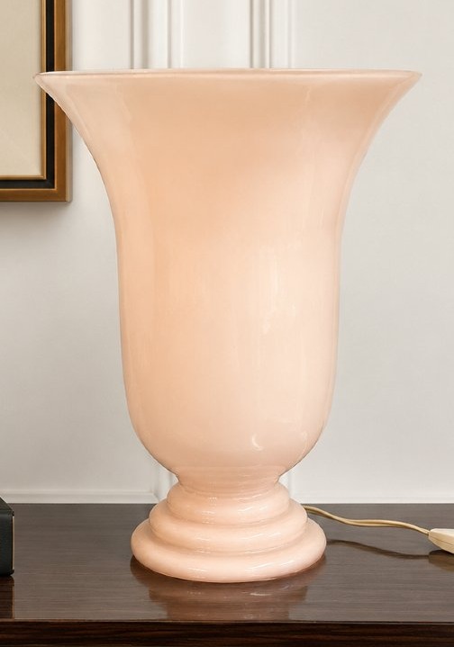 Art Deco Lamp In Pink Opaline, Circa 1930-photo-3