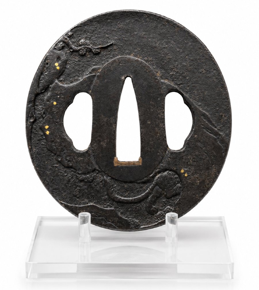 Japanese Iron Tsuba – Dragon And Tiger-photo-2