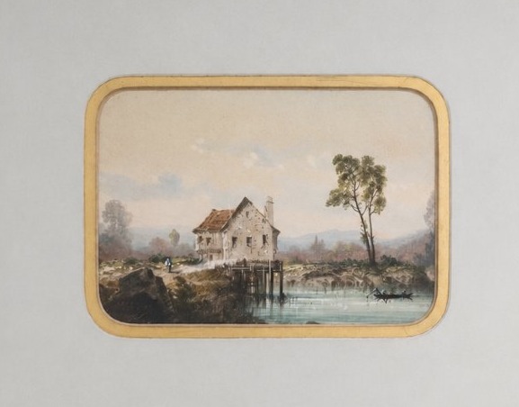Pair Of Flemish Gouaches – Rural Landscapes, Early 19th Century-photo-2
