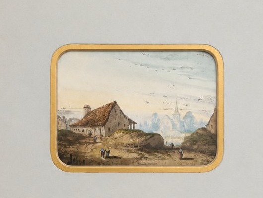 Pair Of Flemish Gouaches – Rural Landscapes, Early 19th Century-photo-3