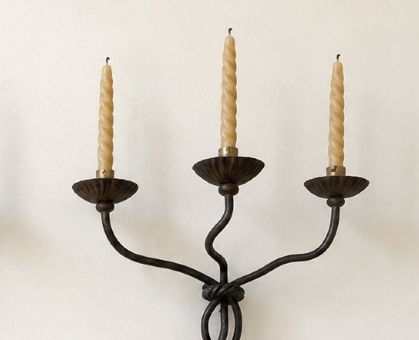 Pair Of Wrought-iron Wall Sconces – 1950s-photo-3
