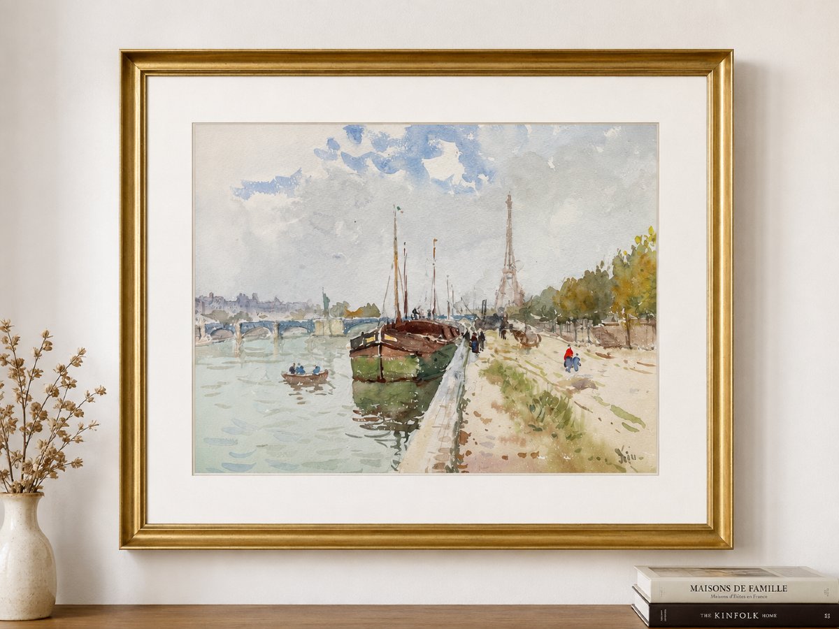 JULI RAMIS I PALAU (1910-1990), attribué Paris, la Seine et la Tour Eiffel-photo-2