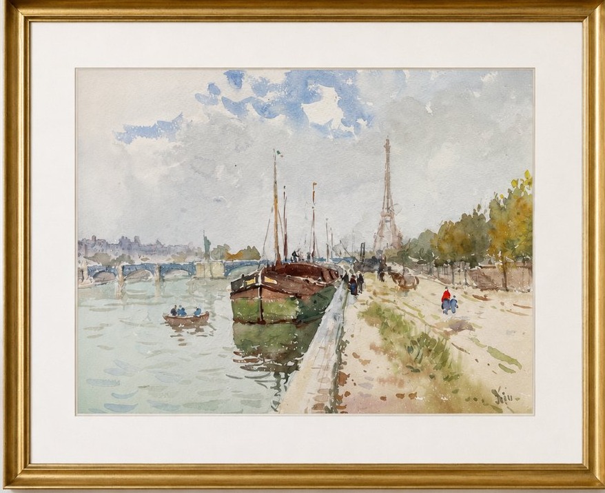 JULI RAMIS I PALAU (1910-1990), attribué Paris, la Seine et la Tour Eiffel
