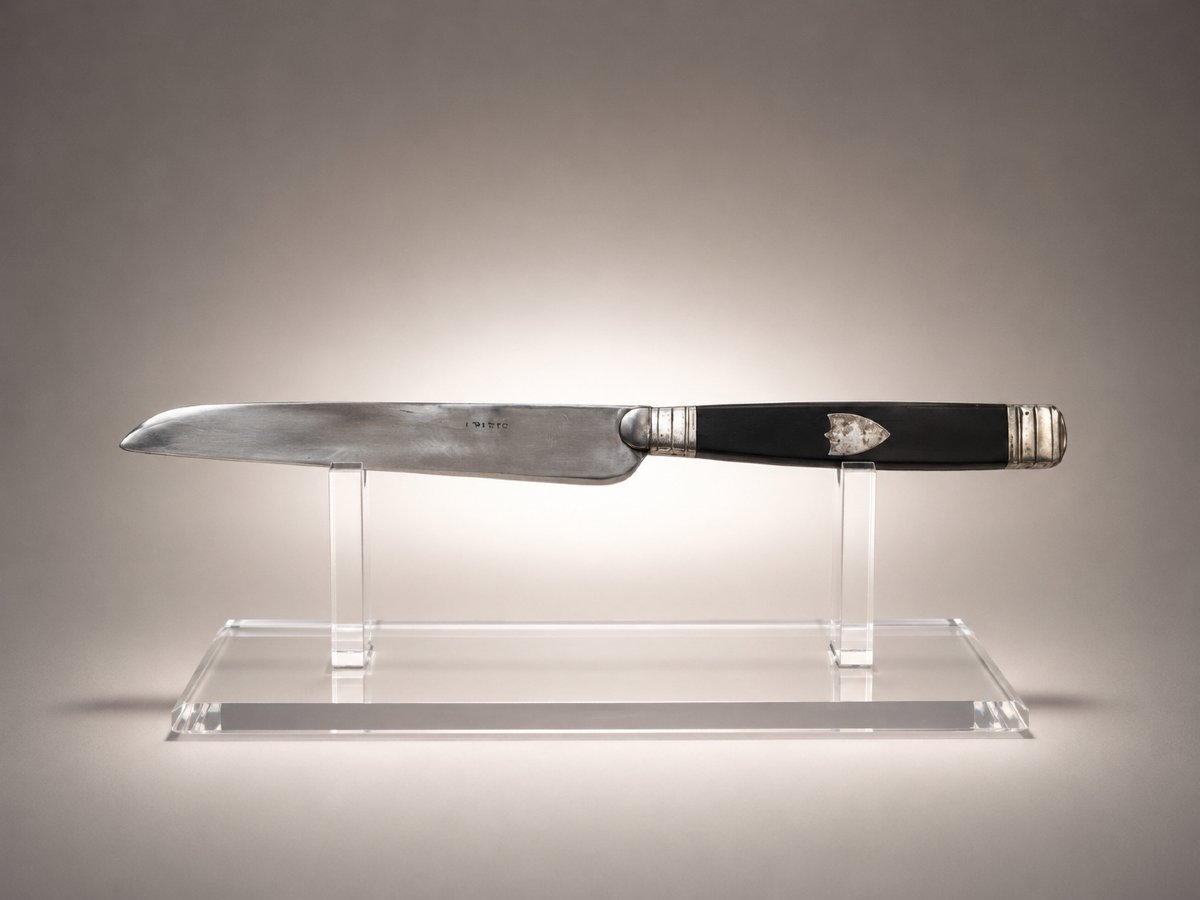 série de douze couteaux de table ou de dessert en ébène et argent — Maison Charles, Paris-photo-2