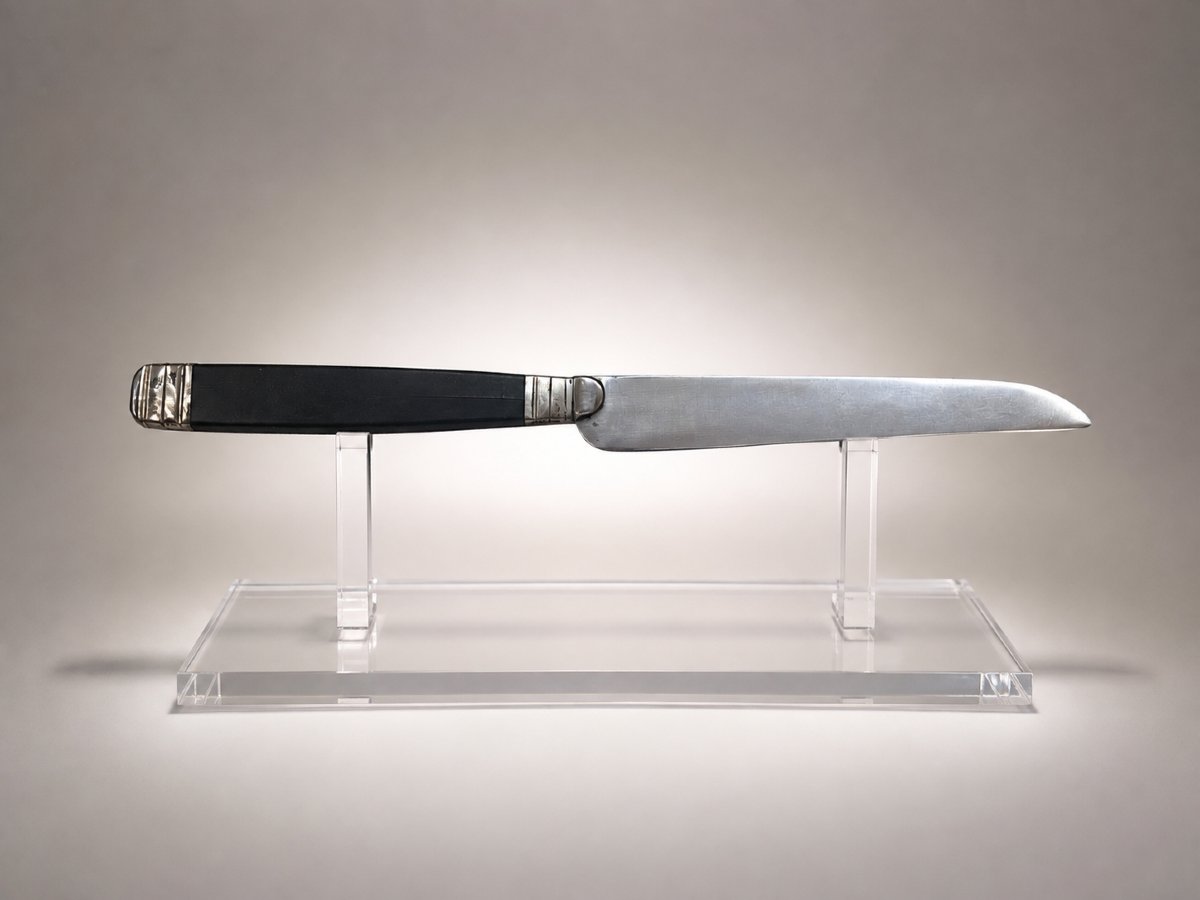 série de douze couteaux de table ou de dessert en ébène et argent — Maison Charles, Paris-photo-3