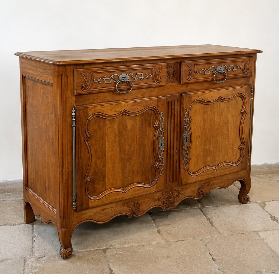 Saintonge-style Wedding Sideboard Made Of Cherry Wood—18th Century-photo-2