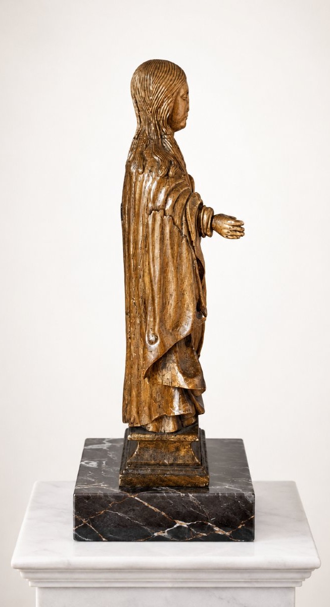 Vierge Orante en bois sculpté – XVIIIe siècle-photo-2