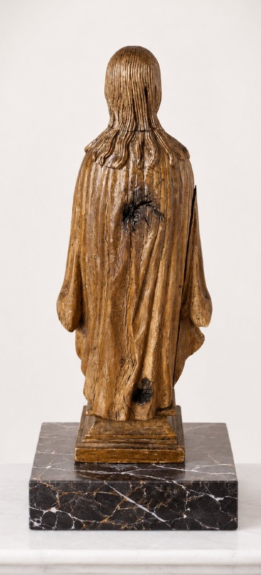 Vierge Orante en bois sculpté – XVIIIe siècle-photo-3