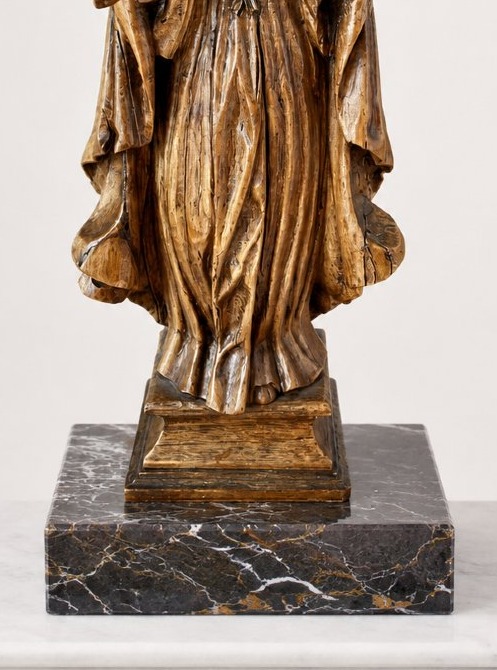 Vierge Orante en bois sculpté – XVIIIe siècle-photo-1