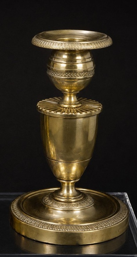 Paire de flambeaux en bronze poli — Époque Empire-photo-3