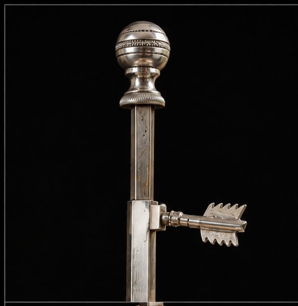 Lampe bouillotte en bronze argenté et tôle peinte — Époque Empire-photo-3