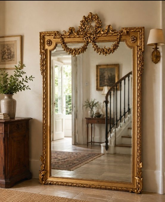 Large Louis XVI Mirror, Napoleon III Period-photo-1