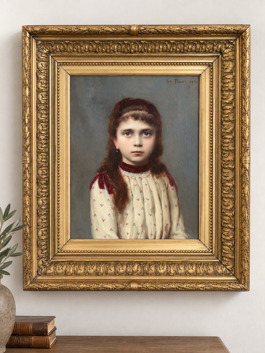 Jules Flour (1864–1921) Portrait Of A Young Girl, 1889